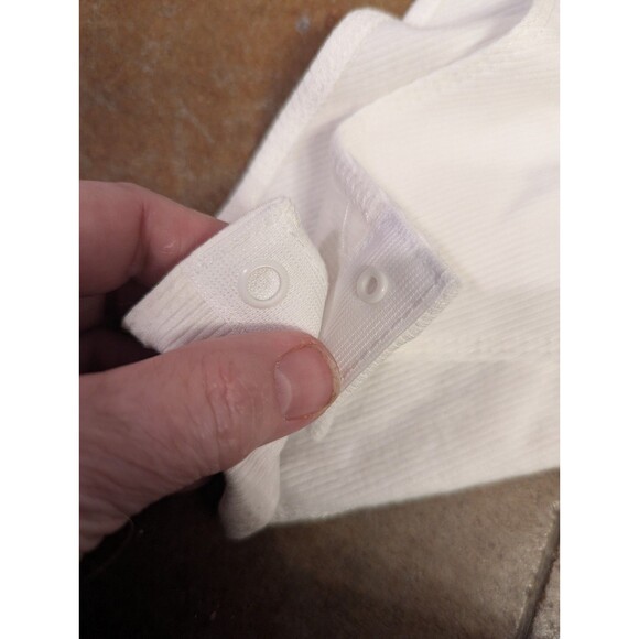 Minimalist Ribbed Henley Bodysuit – Size S – Cream – Long Sleeve – NWT -MANGOPOP - Picture 4 of 6